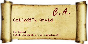 Czifrák Arvid névjegykártya